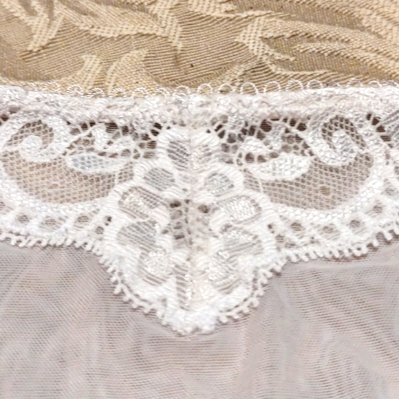 🌹🕊️🌹Exquisite VS Vtg Deadstock 90's White Sheer Mesh & Lace Panties - M - Picture 6 of 9